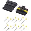 A ABSOPRO Kit Connettore Elettrico per Auto a 6 Pin Impermeabile Serie 1.5 Maschio Femmina Terminali Cavo Alloggiamento Plastica Rame Nero Giallo