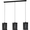 Eglo lampada a sospensione Cremella, 3 luci vintage industriale, in acciaio