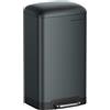 SONGMICS Pattumiera 30 L, con pedale in acciaio, secchio interno e coperchio, maniglia chiusura in morbido, ermetica, per cucina, soggiorno, grigio antracite LTB01GS