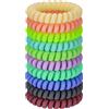 JessLab Elastici Spirale per Capelli, 10 Pezzi Senza per Tracce in Plastica per Coda di Cavallo, Accessorio per Ragazze e Donne, Colori Assortiti (#15)