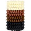 JessLab Elastici Spirale per Capelli, 10 Pezzi Senza per Tracce in Plastica per Coda di Cavallo, Accessorio per Ragazze e Donne, Colori Assortiti (#38)