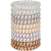 JessLab Elastici Spirale per Capelli, 10 Pezzi Senza per Tracce in Plastica per Coda di Cavallo, Accessorio per Ragazze e Donne, Colori Assortiti (#48)