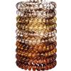 JessLab Elastici Spirale per Capelli, 10 Pezzi Senza per Tracce in Plastica per Coda di Cavallo, Accessorio per Ragazze e Donne, Colori Assortiti (#28)