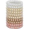 JessLab Elastici Spirale per Capelli, 10 Pezzi Senza per Tracce in Plastica per Coda di Cavallo, Accessorio per Ragazze e Donne, Colori Assortiti (#47)
