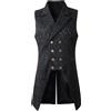 YQVGFBY Gilet lungo Steampunk vittoriano Costume Cosplay uomo pirata nero slim fit L
