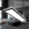 B.K.Licht - Pannello LED piatto con illuminazione indiretta, luce bianco neutro, protezione IP44, lampadario, plafoniera bagno, plafoniera cucina, lampada soffitto, 98 x 20 x 3 cm, nero