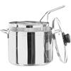 INOXPRAN - Cuocipasta Inoxdual in Acciaio Inossidabile, 2 Cestelli con Coperchio in Vetro da 24 cm, Utilizzabile nel Gas, Piastra Elettrica e Vetro Ceramica