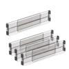 Relaxdays Divisori Regolabili per Cassetti Portaposate e Portacancelleria, Separatori in 16 Parti, 28 cm, Trasparente