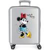 Disney Valigia cabina Disney 100 Minnie Joyful Grey 40x55x20 cm ABS rigido Chiusura TSA integrata 38.4L 2 kg 4 doppie ruote bagaglio a mano