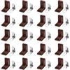 sourcing map 20 staffe angolari in metallo, 18 x 28 x 28 mm, a forma di L, ad angolo retto di 90 gradi, staffe in plastica, viti, per mobili, sedie, mensole in legno, armadi, scatole, marrone scuro
