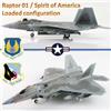 Hobby Master 1/72 F-22A Raptor USAF 412 TW Raptor 01 / Spirit of America, car...