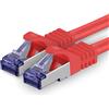 1aTTack.de Cat.7 Cavo di Rete 3 metri - rosso - 1 Pezzo - Ethernet LAN Cat.7 SFTP PIMF LSZH Spina RJ45 Cat6a 10 Gbit s
