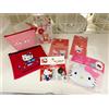 Hello Kitty 50° anniversario Sanrio 7 oggetti custodia pochette portachiavi p...
