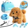 jerryvon Cagnolino che Abbaia e Cammina -Giochi Bambini 2 Anni Cane Giocattolo che Cammina e Abbaia Regalo Bambina 2 3 4 Anni Peluche Cane Realistico Animali Giocattolo per Bambini