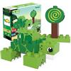 BIOBUDDI Animali selvatici | Tartaruga nella palude, 12 pezzi, compatibile al 100% con Lego & Duplo, prodotto in UE (Paesi Bassi), 97% bioplastica, BB-0104