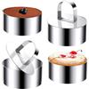 Touosy 4 Pezzi Coppapasta Tondi, con Coperchio Coppa Pasta di Acciaio Acciaio Inossidabile Accessori per Dolci Riutilizzabile Liscio per Preparare Mousse Torte Biscotti (8 CM)