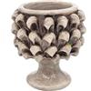 sicilia bedda - Mezza Pigna Siciliana in Ceramica di CALTAGIRONE - Realizzata Interamente a Mano - Vaso Porta Fiori - Ogni Realizzazione è Unica per Voi (Diametro 10, Bianco Antico)