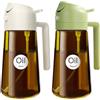 YARRAMATE Spruzzino Olio in Vetro Luce Blocco Scuro Verde per Friggitrice Aria 2 in 1 da 2, 470 ml Dosatore d'Oliva Bottiglia e Oliera Spray da Cucina, Nebulizzatore (bianco e verde)