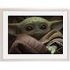 Komar Cornice portafoto in legno bianco con parete Mandalorian The Child Cute Face in set - Dimensioni: 40 x 30 cm - Decorazione da parete per bambini, ragazzi