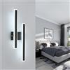 Comely Applique LED da Parete Interno, 32W 3600LM Lampada da Parete LED Moderno, Nero Lungo Lampada a Muro per Camera da letto Soggiorno Bagno Corridoio, Bianco Freddo 6500K