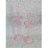 cozifycasa Portacandele in vetro con fiocco per candele a pilastro, portacandele, supporto per candelabri, decorazione per tavolo, centrotavola di Natale, decorazione per San Valentino, per ragazze, set da 2