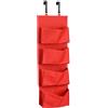 PREMIER Housewares 1901119 sopra La Porta Appendere Organizzatore 4 Livelli, Poliestere Rosso