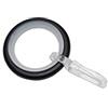 Gardinia Anello per Tenda per bastoni per Tenda Ø 16 mm, incl. Inserto Scorrevole e Ganci Pieghevoli, 10 Pezzi, Spessore 4,6 mm, Metallo, Nero Opaco