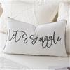 Sunkifover Federa decorativa per cuscino lombare, 30,5 x 50,8 cm, morbida, rettangolare, rettangolare, con scritta Let's Snuggle, per letto, camera da letto (colore grigio)
