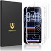 UNBREAKcable Confezione da 3 pellicole proteggi schermo per iPhone 17 Pro, in vetro temperato infrangibile doppio [telaio di facile installazione] [durezza 9H] [99,99% HD trasparente] [compatibile con