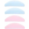 TIHNY 4 Pezzi Bigodini Laminazione Ciglia Riutilizzabili - Design Piatto Coreano, Pad in Silicone Autoadesivi per Permanente Ciglia (5x1,6 cm, Rosa+Blu) - Patch Sottili Senza Colla