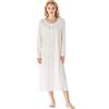 Keyocean Camicie da Notte Donna in Cotone Pigiama Vestito a Maniche Lunghe Abito da Notte Elegante Comodo Bottoni Davanti