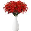 Touosy 18 Pezzi Fiori Artificiali Gypsophila Fiori Finti da Interno Decorazioni Casa con Bottiglia per Feste di Matrimonio Ghirlande Fai da te Composizioni Floreali (Rosso)