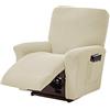 ele ELEOPTION Recliner - Copridivano elasticizzato per poltrona reclinabile, in spandex jacquard, 4 pezzi, per poltrona reclinabile, poltrona relax (beige)