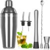 JASTOO Set di Shaker da Cocktail, 6 Pezzi in Acciaio Inox per Cocktail, Set di Mix da 750 ML, Shaker da Cocktail in Vetro, Set di Shaker da Gin, Accessori da Bar per Barkeeper, Set di Bicchieri da Cocktail