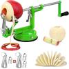 ARSUK Sbuccia Mela - Pelatore, Affettatore e Levatorsoli, Pelapatate Frutta Verdure e Patate Pela 3 in 1 - Pelamele Macchina, Corpo Ghisa, Lama Regolabile in Acciaio Inox, Base a Ventosa Antiscivolo