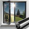 Qualsen Pellicola Specchio per Vetri Finestre, Pellicola Oscurante Vetri Finestre Controllo del Calore Anti-UV Prospettiva Pellicole Privacy Adatta per Casa Ufficio (Nero-argento, 60x400cm)