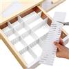 CRESZZLE 16 divisori per cassetti regolabili - Separatori per cassetti per il rangement di biancheria intima, calze e gioielli - Organizer cassetti regolabili, ideale per l'organizzazione dei cassetti.