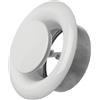LIRAST Ø 80mm Bianco Diffusore di Scarico in Metallo - Con anello di montaggio - Rotonda Griglia di Ventilazione