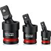 GETLITOOL 3PZ Adattatori per Bussole a Impatto con Attacco Quadrato 1/4 3/8 1/2 in Acciaio CR-MO, Testa Girevole 360°, Estensione di Presa Compatibile con Chiave Elettrico Manuale Pneumatico
