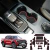 Coleya Tappetini Antiscivolo Compatibile con Ford Ranger T9 2023 2024 (Freno Elettronico), Ford Ranger Tappetini in Gomma per Console Centrale, Portabicchieri, Cuciture Porta, Braccioli (Rosso)