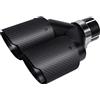 Krtopo 60MM(2.36) Ingresso Doppia Terminale Scarico Auto Sportivo Tubo di Scarico Auto In Carbonio Punta Posteriore Punta Posteriore 3.5 Uscita (Matte All Black)