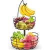 Bomclap Ciotole per frutta Cestino per frutta a 2 ripiani con supporto per banane, cestino per pane, portaverdure, bronzo