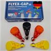 FlyEx Tappo per bottiglie completamente automatico, protezione per vespe per tappi a corona, tappo a vite, bottiglie di vetro, bottiglie di PET, birra cola acqua (nero-rosso-giallo)