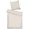 Herding TOM TAILOR Set di biancheria in raso, 80x80 cm + 155x220 cm, 100% cotone, con bordatura e ricamo del logo, con chiusura a cerniera, FINE STRIPES beige e bianco (Sunny Sand & Off White)
