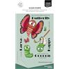 Vaessen Creative Timbri in Silicone Butterfly - 15 Timbri a Secco per Lavoro Preciso - per DIY, Biglietti Fatti a Mano, Buste e Scrapbooking - con Stamping Tool e Blocchi Acrilici