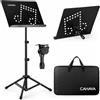 CAHAYA Leggio Musicale 2-in-1 Regolabile 80-145cm Stabile e Pieghevole | Design registrato, portatile, borsa inclusa, supporto da tavolo, ideale per studio e concerti, chitarra, violino, flauto