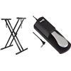 RockJamRockjam Xfinity Douproed Presunbled Keyboard Stand con cinghie di bloccaggio & Professionale Pedale Sustain per Pianoforti Digitali e Tastiere Elettroniche con Interruttore di PolaritàRockJam