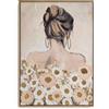Henriette Quadro stampa su tela 73x103 (70x100) donna con fiori D19027