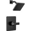 Delta Faucet Velum Serie 14 Set di rubinetti per doccia monofunzione neri, kit di finiture valvole, maniglia doccia, kit doccia Delta Set doccia, nero opaco T14237-BL (valvola non inclusa)