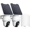 Reolink 4K Solar Surveillance Outdoor Battery Camera Set con Home Hub Mini, panoramica/inclinazione a 360°, archiviazione locale, Rilevamento Uomo/Auto/Animale, Argus PT Ultra Set